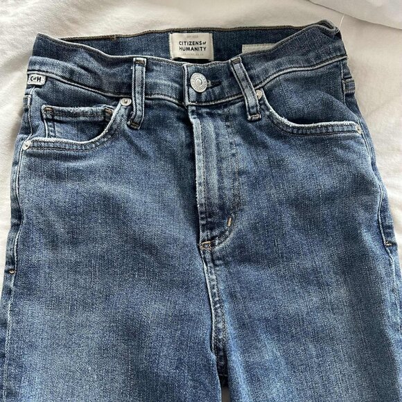 Citizens of Humanity Olivia High-Rise Slim Jeans in Medium Blue Denim – US 23 - Picture 3 of 8